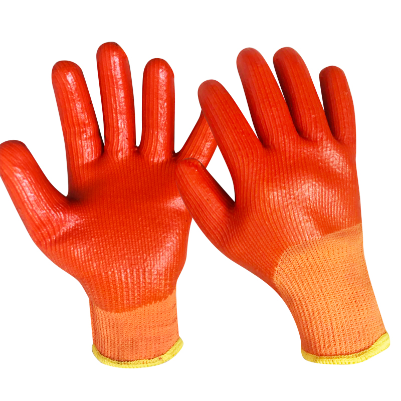 加绒毛圈满挂防水防油耐磨劳保手套加厚耐酸碱涂胶浸胶牛筋工业手