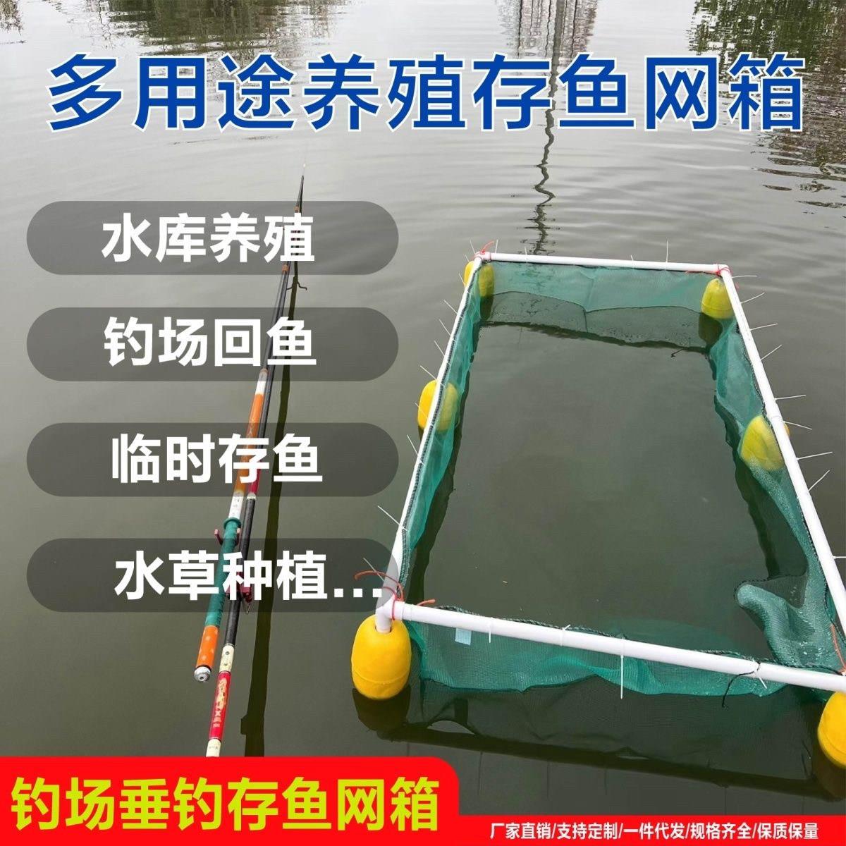 养鱼存鱼带框架漂浮网箱家用隔离暂养活鱼养殖网箱孵化回鱼育苗箱