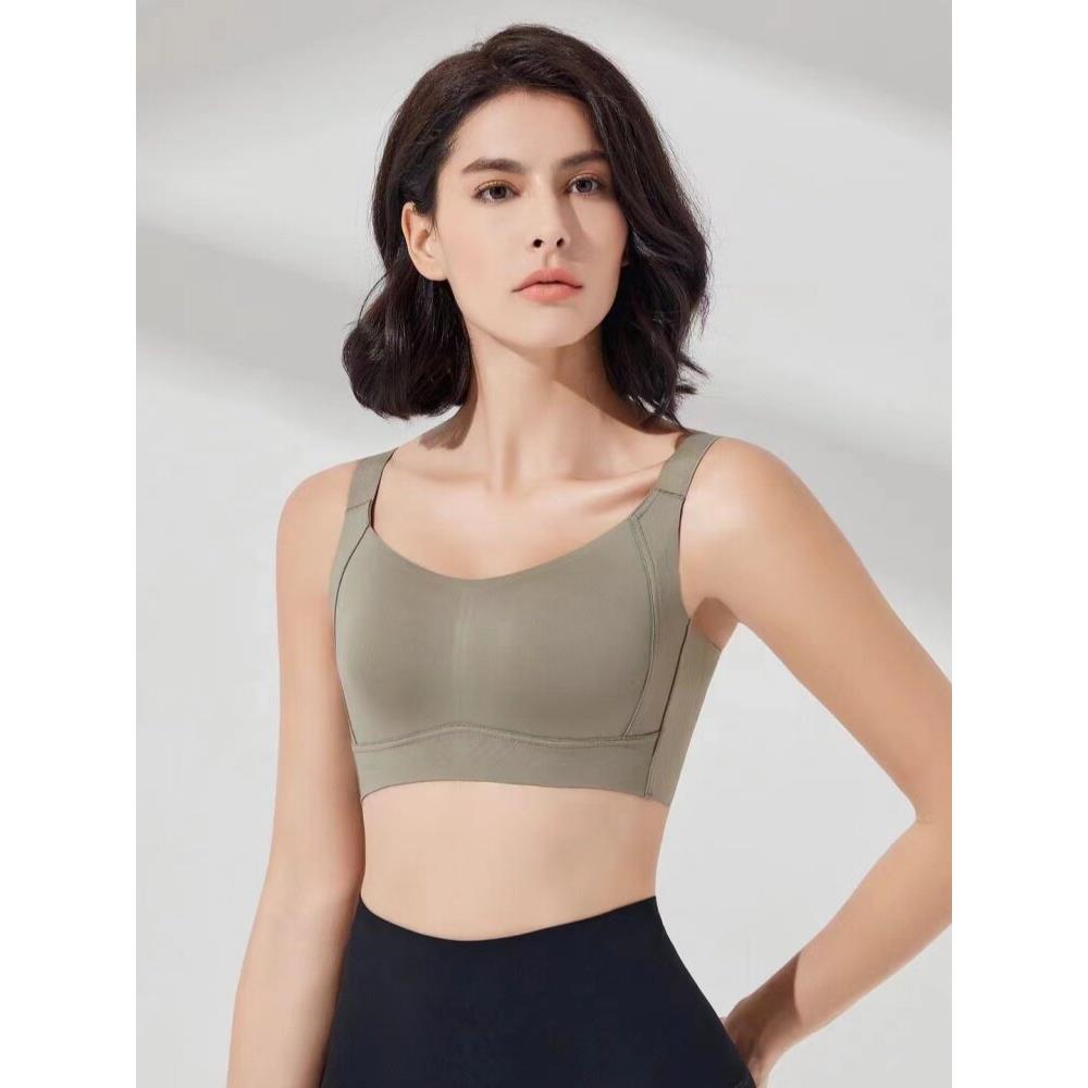 普岚度无痕运动内衣女大胸显小聚拢上托防下垂收副乳无钢圈文胸罩
