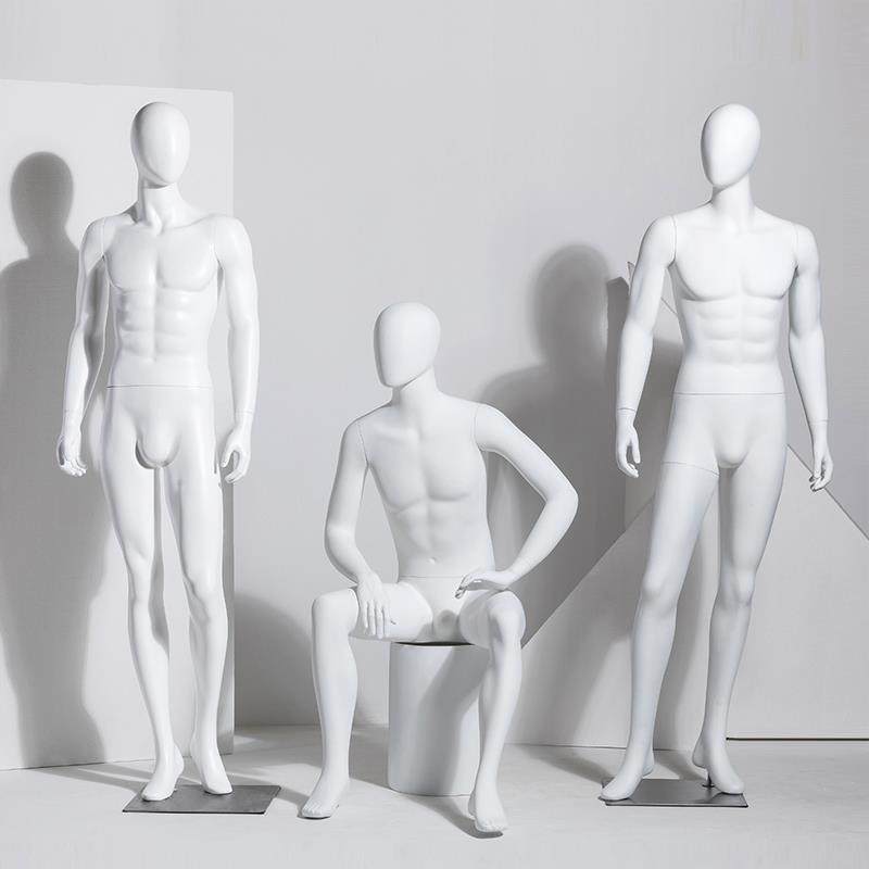 哑白男模特道具全身展示架男装服装店橱窗假人商务彷真人体模特架