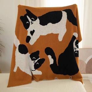 ins斯堪 纳维亚加厚空调针织毛毯半丝绒毛毯沙发办公室午休单人