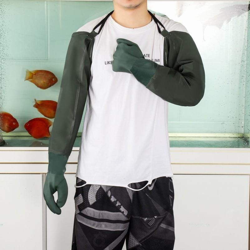 挖藕手套加厚插秧海边赶海加长加绒防水防滑防护海鲜洗车橡胶手套