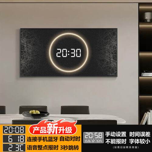 现代简约抽象电表箱装饰画数显时钟黑白灰多媒体盒遮挡箱电箱挂画