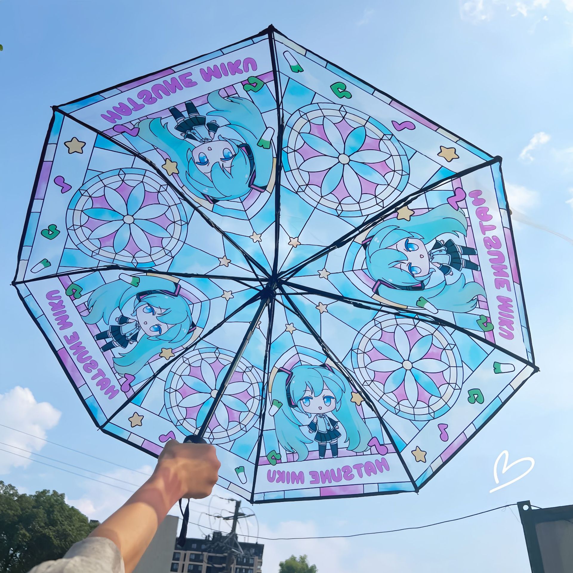 玻璃彩绘透明初音未来长柄周边