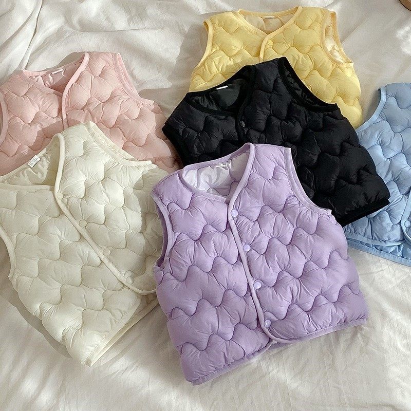 儿童秋冬羽绒棉马甲男女童宝宝背心加厚保暖内搭坎肩