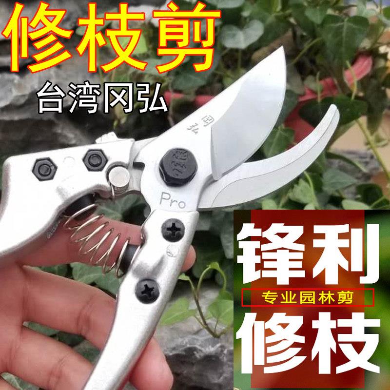 台湾冈弘Pro品质园艺剪刀修枝剪果树剪刀多功能家用省力修花剪刀