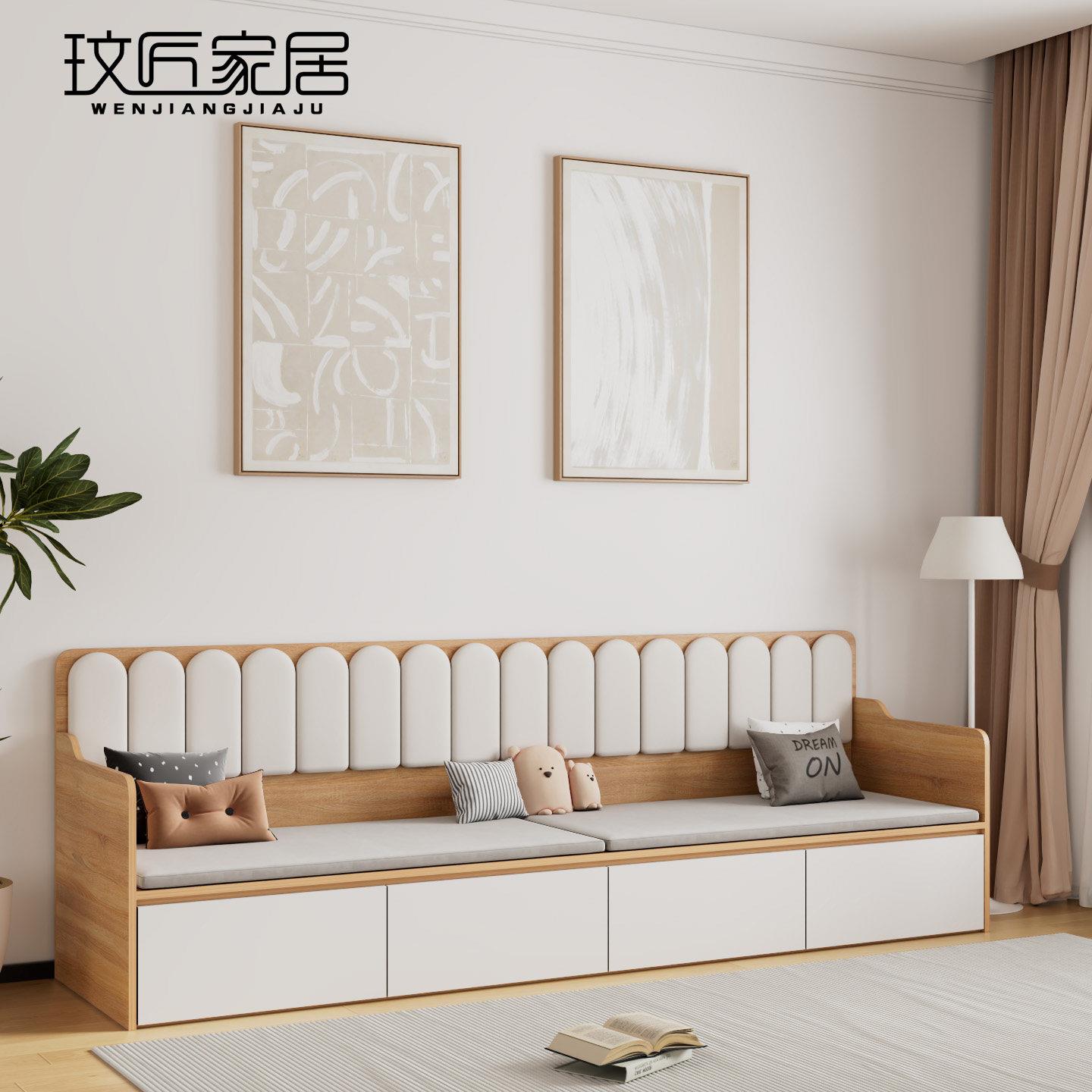 小户型沙发罗汉床榻两用储物带抽屉餐边卡座客厅收纳沙发柜可定制