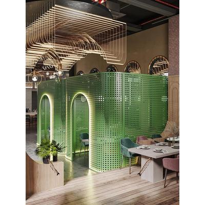 高端大师设计轻奢简约餐厅隔断火锅店包间隔栅饭店火锅店卡座围栏