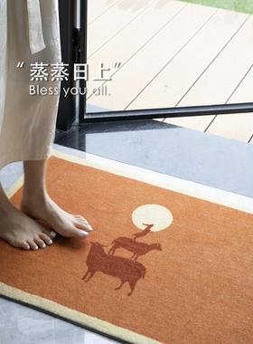若奈地毯 Loro Pian@静奢系“蒸蒸日上”麂橙客厅地毯入户门垫