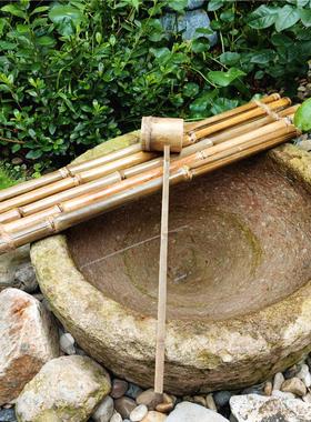 碳化真竹装饰饰品竹排流水庭院室外阳台客厅老竹纯手工中国风