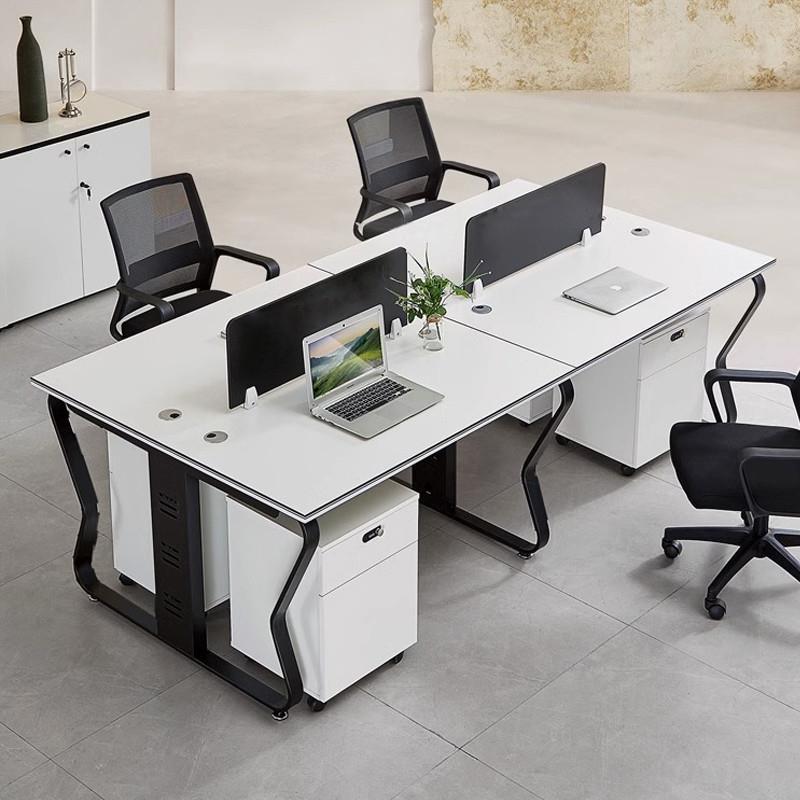 北欧轻奢办公桌员工位简约现代职员桌椅组合双人位屏风卡位单人电