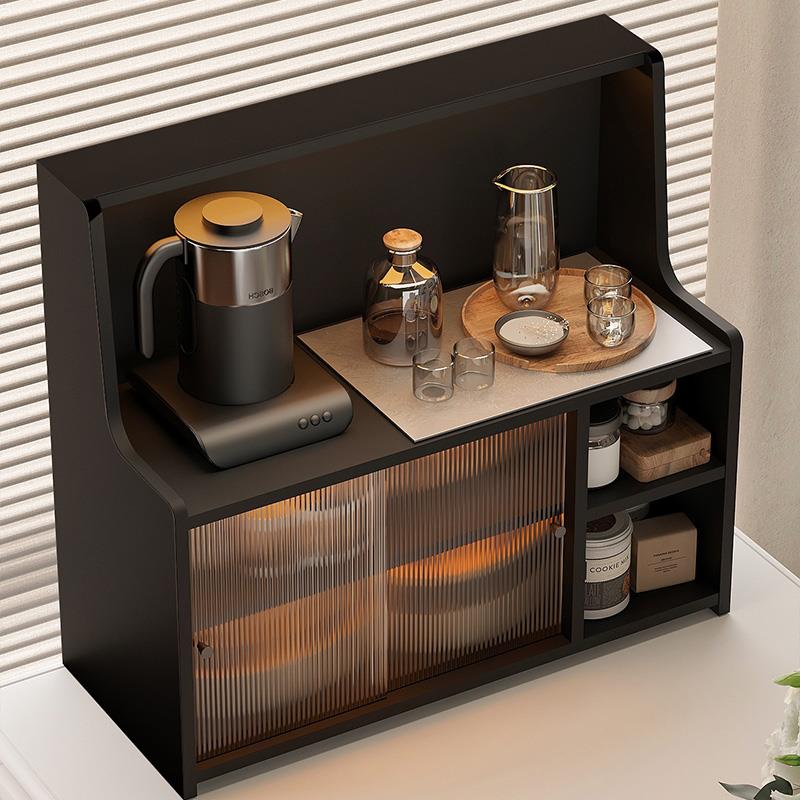 桌面杯子收纳置物架咖啡机摆放台碗碟收纳柜防尘橱柜餐边柜茶水柜