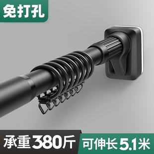 轨道滑道阳台伸缩窗帘杆滑轨一体直轨 窗帘轨道静音滑轮免打孔安装