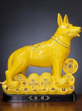 红色狗陶瓷十二生肖狗摆件家居中式桌面工艺品办公室客厅简约装饰