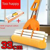正品 三辊胶拖把2733cm不锈钢棒挤压海绵拖把 拖把2