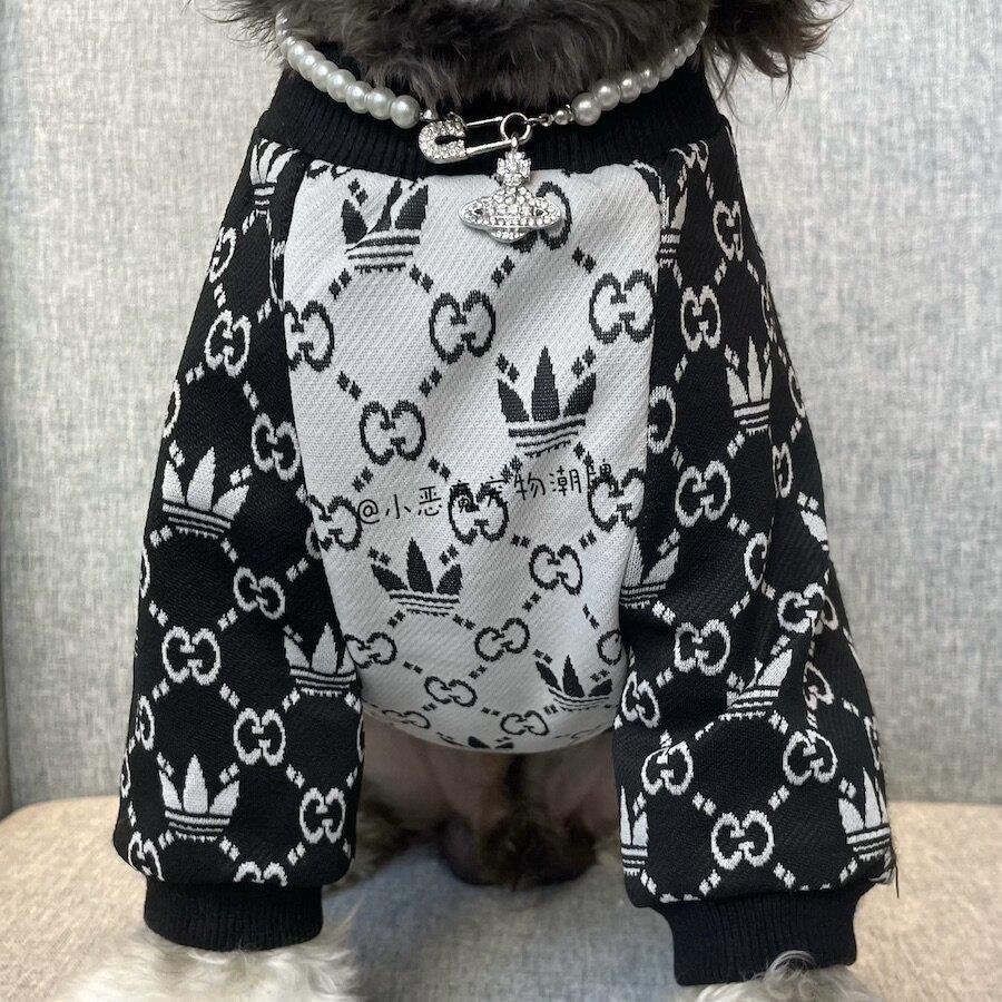2025秋冬新款宠物卫衣大型犬拼接厚大狗衣服金毛巨贵萨摩泰迪两色