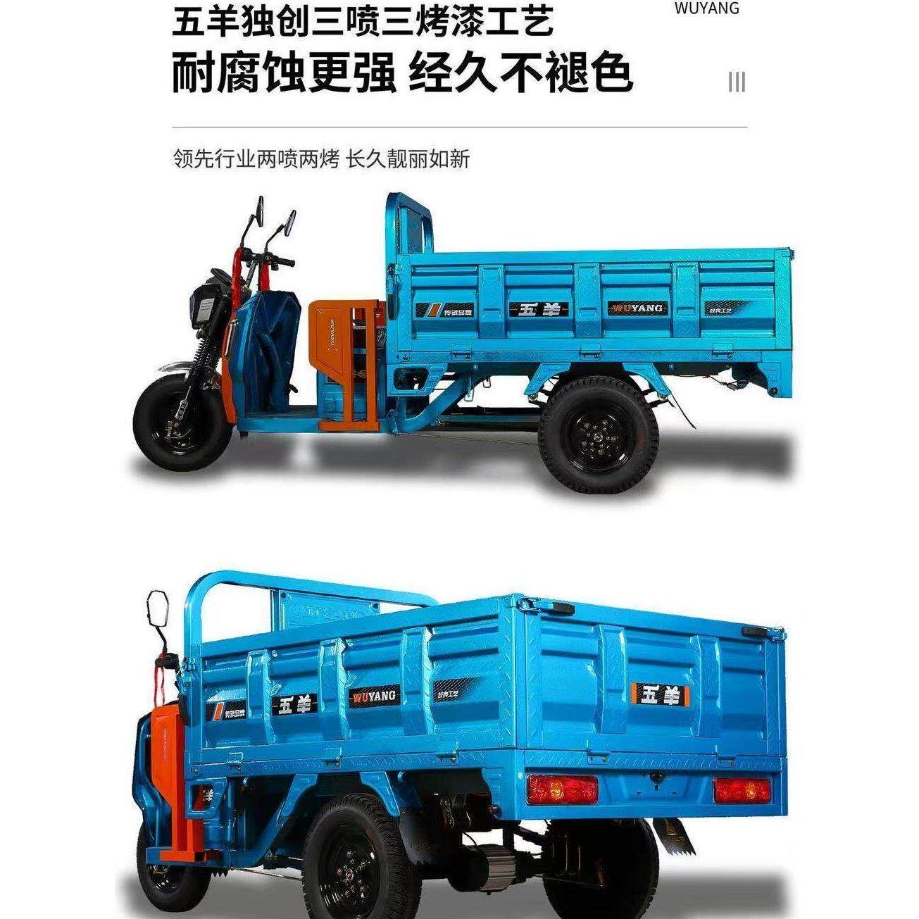 五羊新型家用电动三轮车山区爬坡载重王农用拉货送货快递可上牌