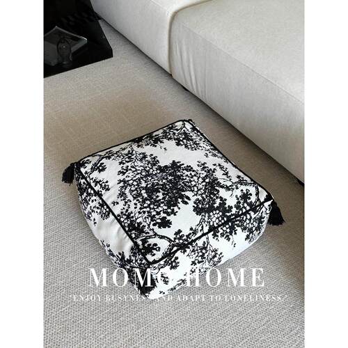 Momo Home Home覆古风格软凳中国风低凳蒲团垫懒垫可拆卸和可清洗