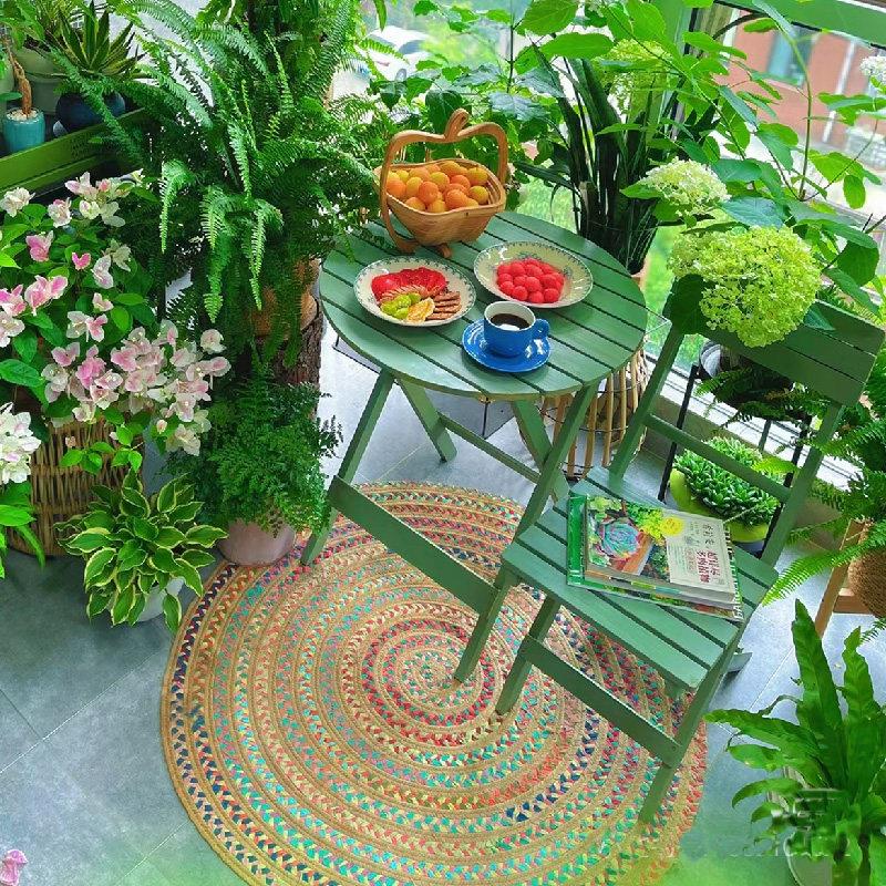 实木可折叠桌子阳台休闲桌椅子简约现代方形小茶几茶桌圆桌方桌
