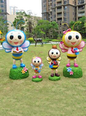 玻璃纤维蜜蜂雕塑模型卡通动物装饰幼儿园门装饰户外花园景区草图