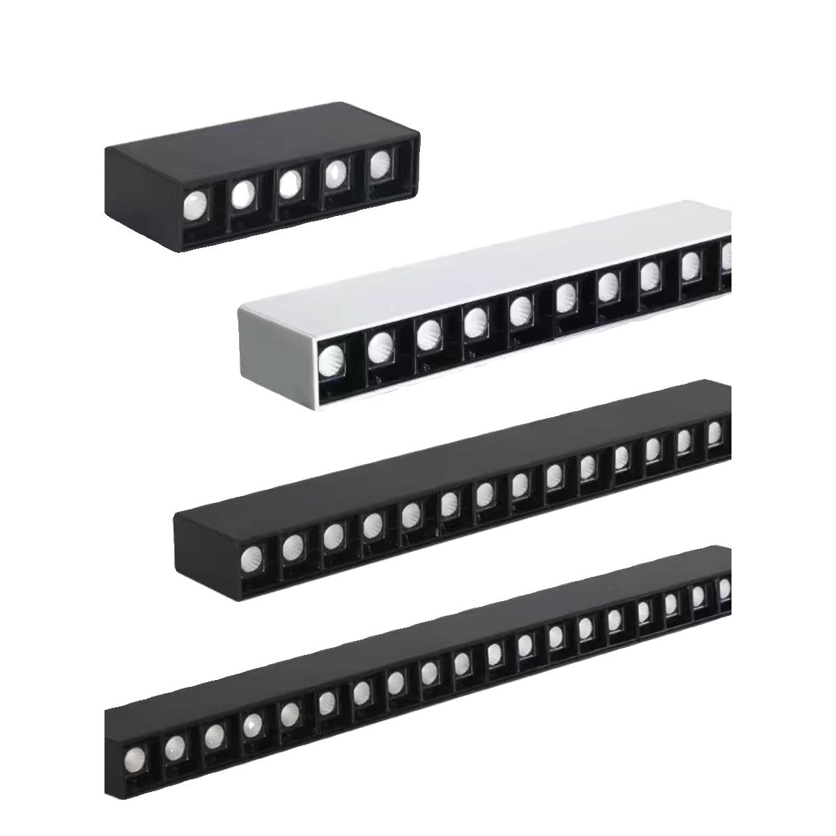 led明装长条格栅灯防眩长条明装射灯室内明装无主灯吸顶长条射灯