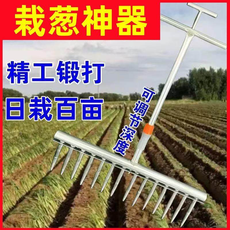 栽葱神器种植葱叉子农用种菜小型自动打孔器移栽机种葱专用工具