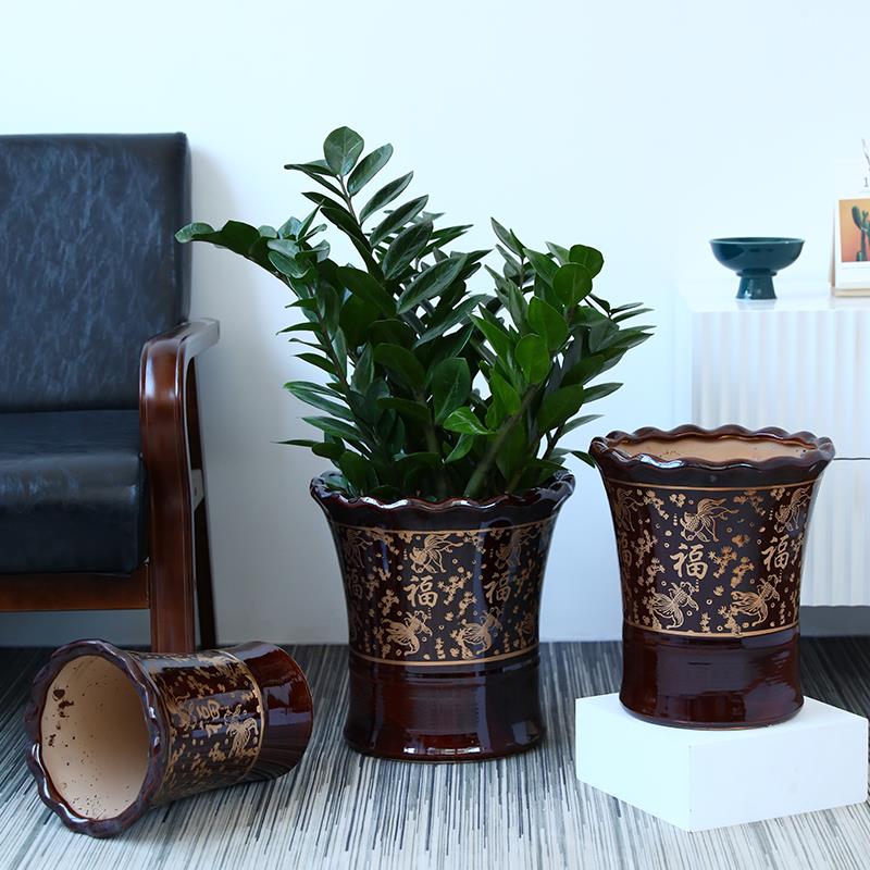 花盆陶瓷大号客厅家用花瓶金钱树发财树盆栽绿植盆景特价清仓包邮