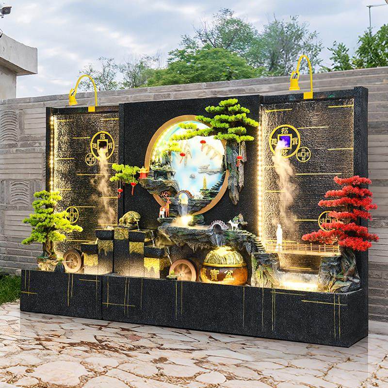 2025水幕墙流水屏风隔断办公室背景户外庭院假山鱼池造景户外屏风,家居饰品,流水摆件,淘宝优惠券,粉丝福利购,淘宝优惠卷