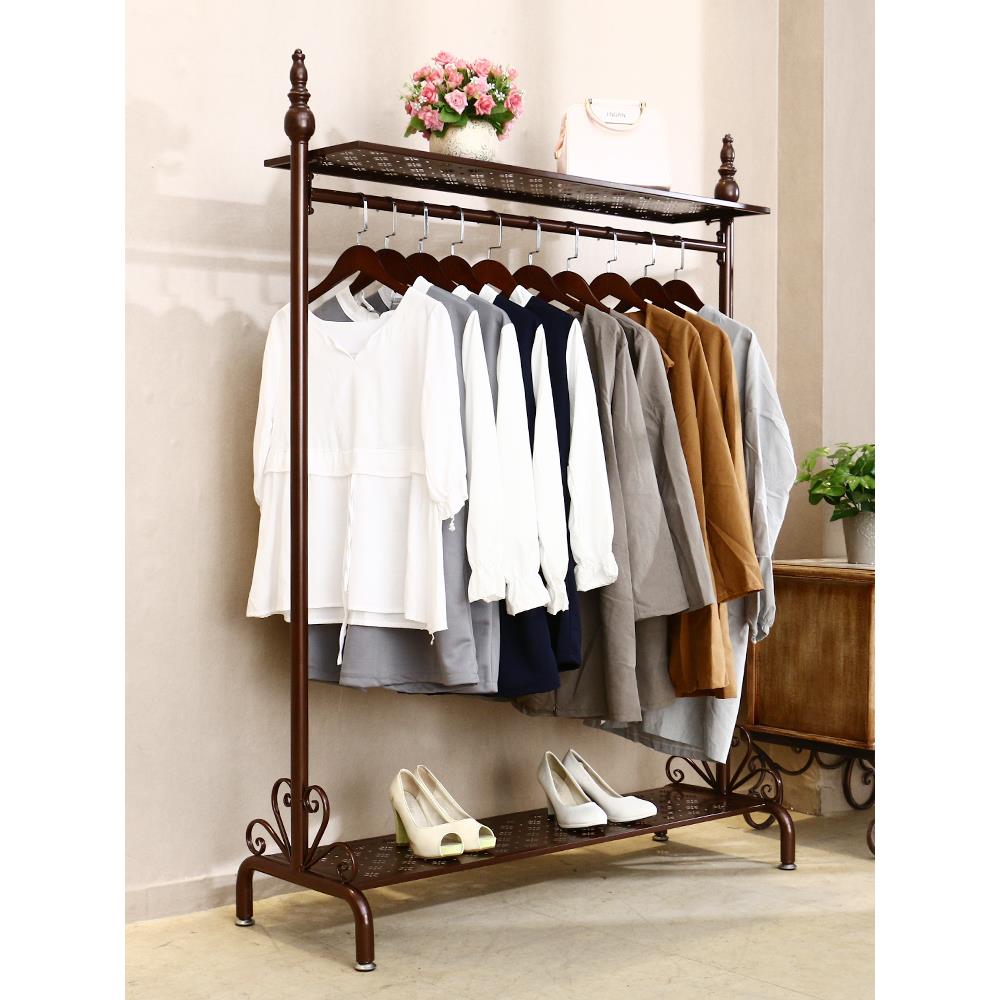 晾衣架落地单杆式家用卧室置衣架室内阳台铁晒衣架房间挂衣服架子