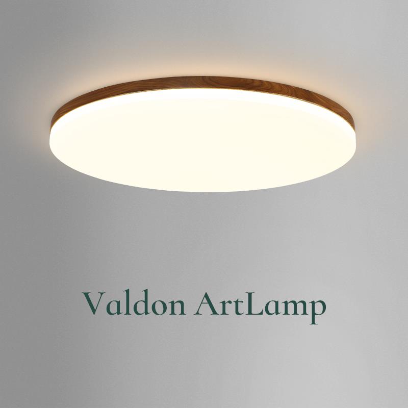 黑胡桃木卧室吸顶灯新中式灯具圆形超薄现代简约房间中古主卧灯