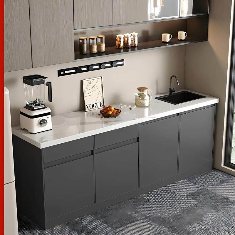 办公室水吧台一体柜商用休闲靠墙公司茶水间咖啡大理石吧台切洗台