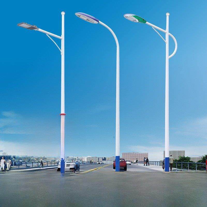 Led路灯灯杆5/6/8/10/ 12m户外市政高杆高亮度100瓦方形双头路社