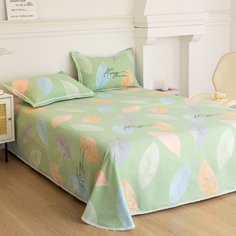 加厚全棉老粗布花边床单单件100纯棉宿舍单人学生被单三件套夏季