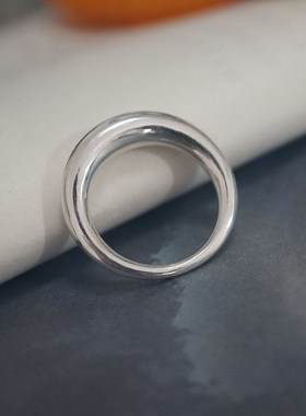古法制作手工999纯银戒指 简约个性时尚厚重男女指环 尺寸订制