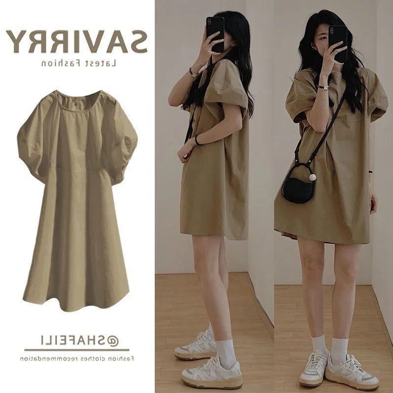 大码女裙夏季女装2l023新款微胖mm温柔设计感小众梨形身材连衣裙