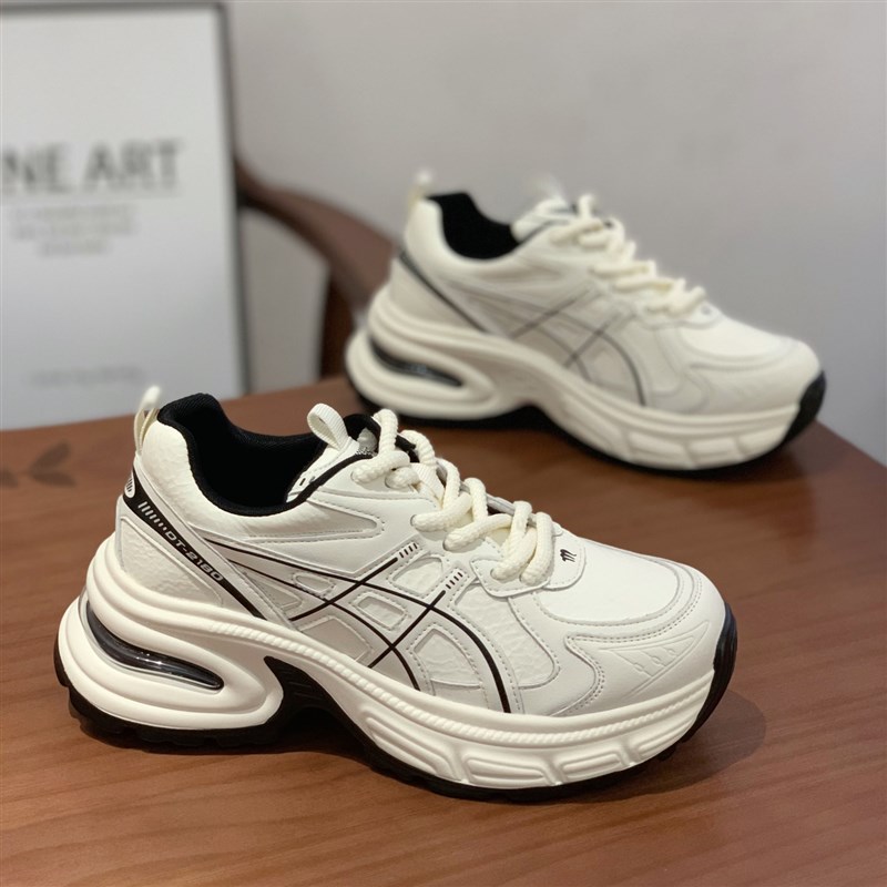 真皮老爹鞋女小个子增高厚底2025春季新款时尚Q百搭炸街休闲运动