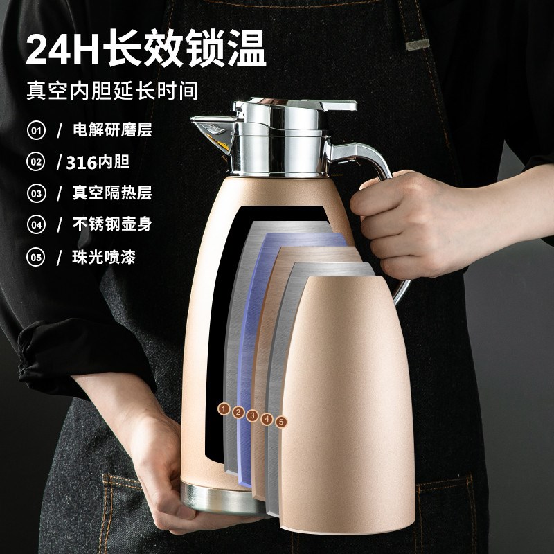 热水壶家b用316不锈钢保温壶大容量餐厅茶楼酒店办公室商用保温瓶