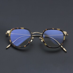 超轻眼睛框镜架女复古板材眼镜框男配近视镜小脸超轻纯钛黑框5094