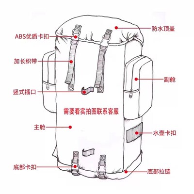 07/21背囊大容量原厂背包携行具75I升L徒步登山包露营防水新式