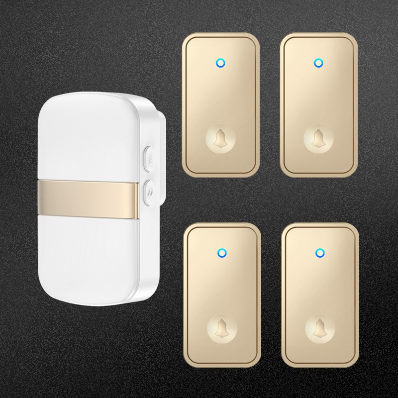 防水自发电门铃无线家用不用电池智能遥控远距离老人呼叫器四拖一