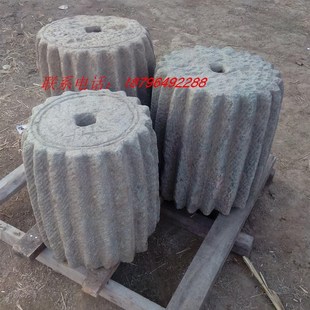 旧石器老石磨老柱n墩石墩楼柱石磨盘茶盘石槽石柱花架石磙