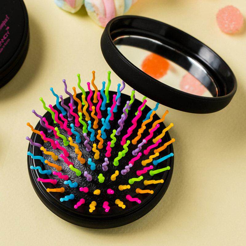 EYECANDY韩国进口彩虹气垫梳子气囊按摩便携随身小号迷你折叠梳子