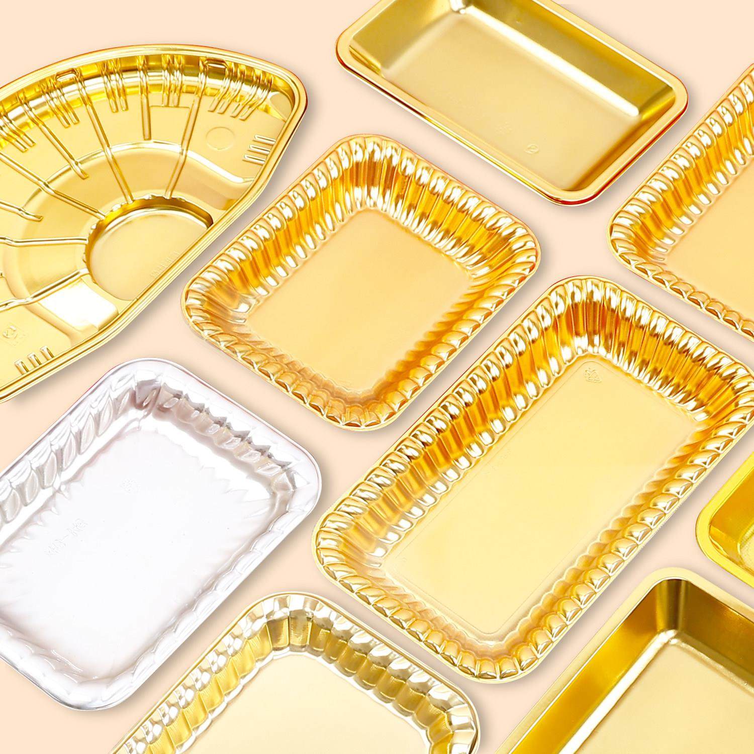 金色生鲜高档水果托盘一次性果切打包盒商超专用樱桃草莓圣女果托,餐饮具,一次性餐盒,淘宝优惠券,粉丝福利购,淘宝优惠卷