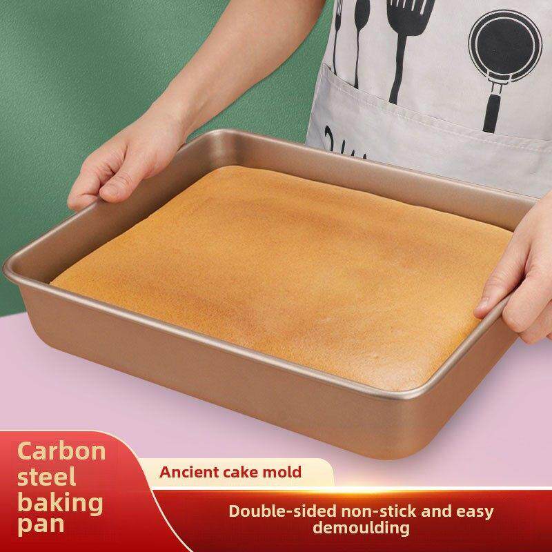 烘焙器具烤箱家用面包烘焙工具矩形加深不粘专用雪花蛋糕模具古老