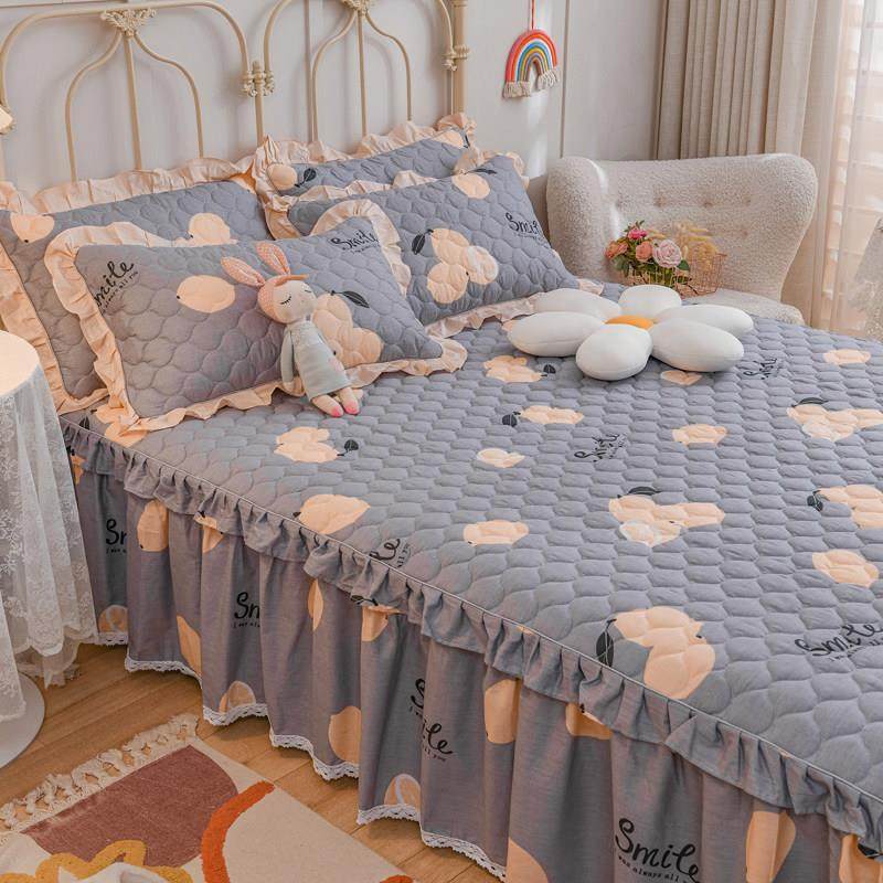 全棉夹棉床裙单件纯棉加厚床罩套带裙式床围裙罩床上花边防滑床单,床上用品,床裙,淘宝优惠券,粉丝福利购,淘宝优惠卷