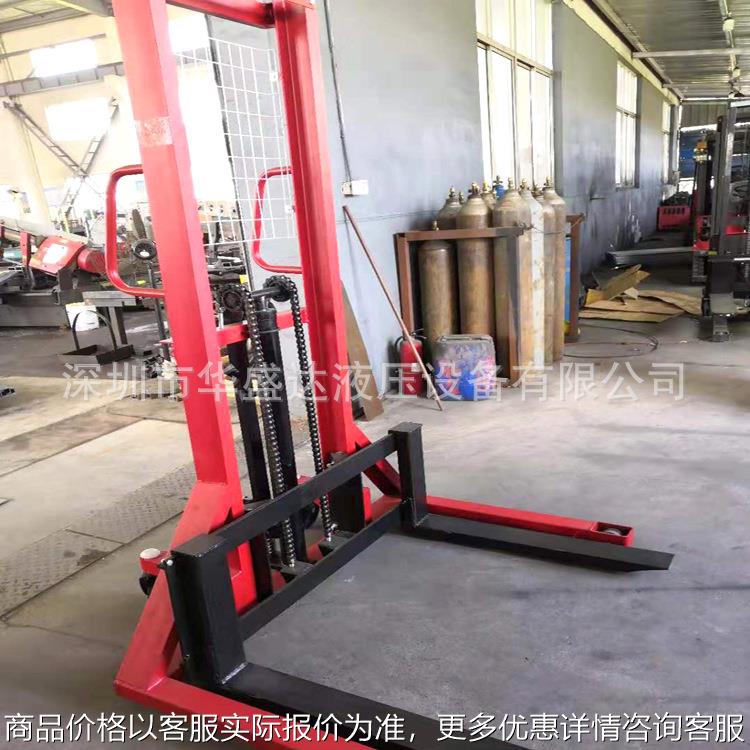 1吨1.6米宽支腿手动堆高车 液压垛车 电动升高叉车