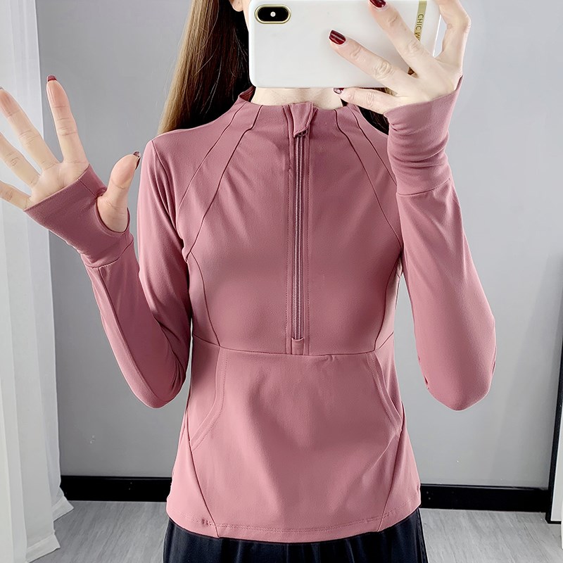 瑜伽服女春夏Ti恤健身房运动上衣女长袖速干衣跑步专业晨跑训练服