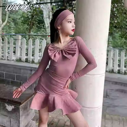 凤蒂拉丁舞服高级感2024秋冬新款气质女童舞蹈练功服Z表演演出服