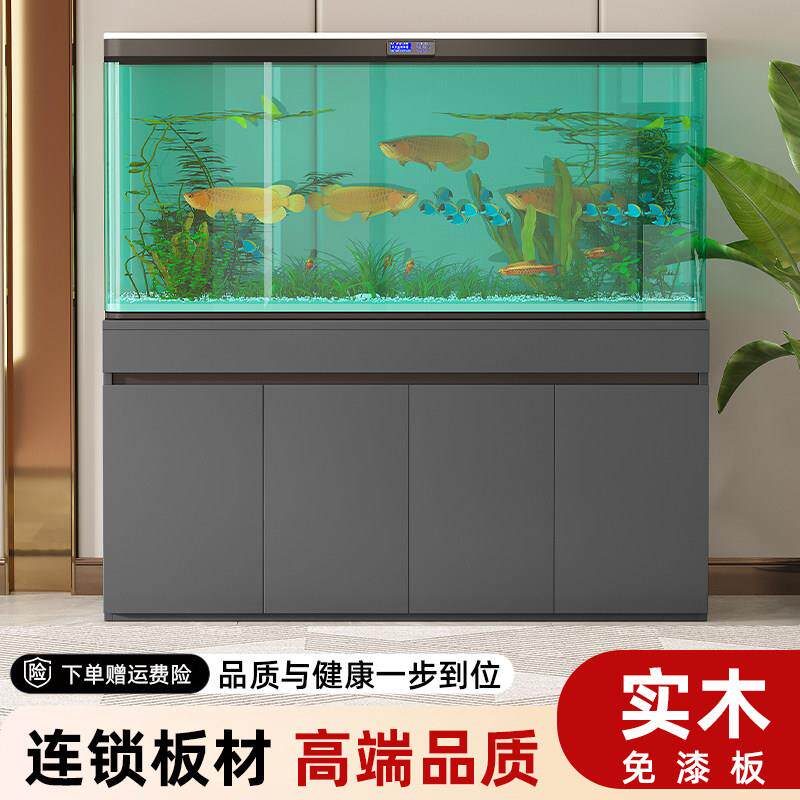实木鱼缸底柜客厅家用中小型鱼缸底座水族箱承重落地隔断柜子