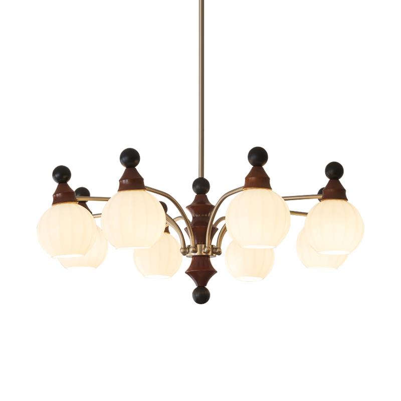 MOFAS复古竹节法式中古风客厅吊灯新中式主灯新款卧室书房灯具